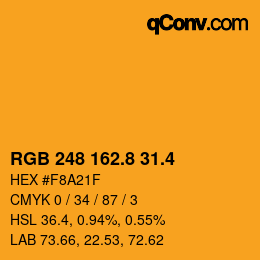 カラーコード: RGB 248 162.8 31.4 | qconv.com