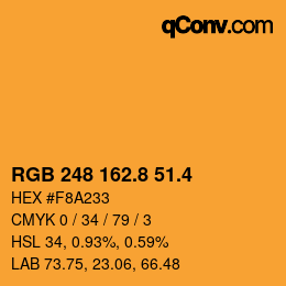 カラーコード: RGB 248 162.8 51.4 | qconv.com