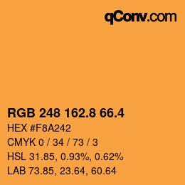 カラーコード: RGB 248 162.8 66.4 | qconv.com