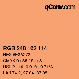 Color code: RGB 248 162 114 | qconv.com