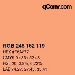 Color code: RGB 248 162 119 | qconv.com