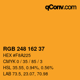 Color code: RGB 248 162 37 | qconv.com