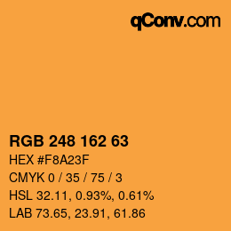 Color code: RGB 248 162 63 | qconv.com