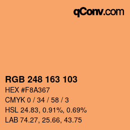 Color code: RGB 248 163 103 | qconv.com