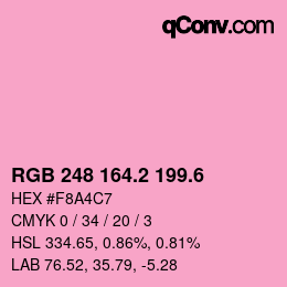 カラーコード: RGB 248 164.2 199.6 | qconv.com