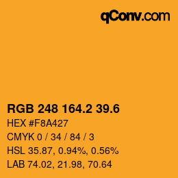 カラーコード: RGB 248 164.2 39.6 | qconv.com