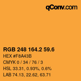 カラーコード: RGB 248 164.2 59.6 | qconv.com