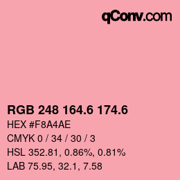 カラーコード: RGB 248 164.6 174.6 | qconv.com