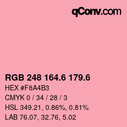 カラーコード: RGB 248 164.6 179.6 | qconv.com