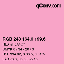 カラーコード: RGB 248 164.6 199.6 | qconv.com