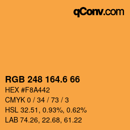 カラーコード: RGB 248 164.6 66 | qconv.com