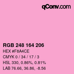 カラーコード: RGB 248 164 206 | qconv.com