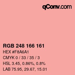 Color code: RGB 248 166 161 | qconv.com