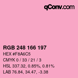 Color code: RGB 248 166 197 | qconv.com