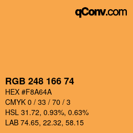 Color code: RGB 248 166 74 | qconv.com