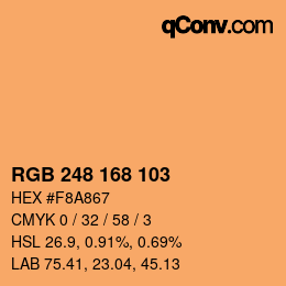 Color code: RGB 248 168 103 | qconv.com