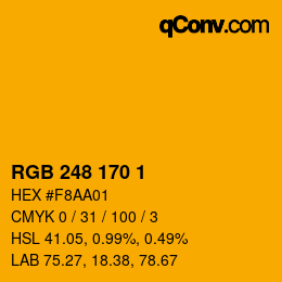 カラーコード: RGB 248 170 1 | qconv.com