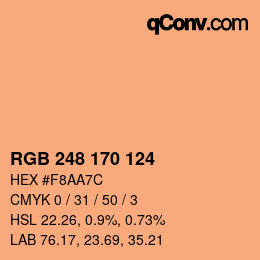 Código de color: RGB 248 170 124 | qconv.com