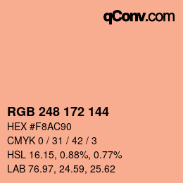 カラーコード: RGB 248 172 144 | qconv.com