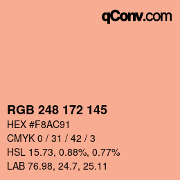Color code: RGB 248 172 145 | qconv.com