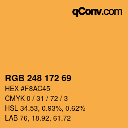 颜色代码: RGB 248 172 69 | qconv.com