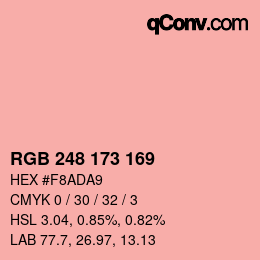 カラーコード: RGB 248 173 169 | qconv.com