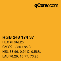 カラーコード: RGB 248 174 37 | qconv.com