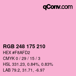 Color code: RGB 248 175 210 | qconv.com