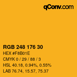 Código de color: RGB 248 176 30 | qconv.com