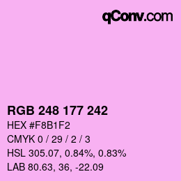 Color code: RGB 248 177 242 | qconv.com