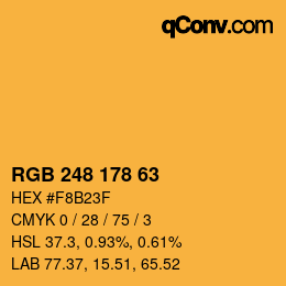 カラーコード: RGB 248 178 63 | qconv.com