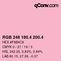カラーコード: RGB 248 180.4 200.4 | qconv.com