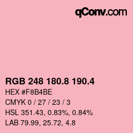 カラーコード: RGB 248 180.8 190.4 | qconv.com