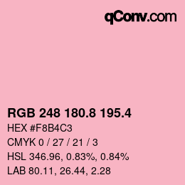 カラーコード: RGB 248 180.8 195.4 | qconv.com