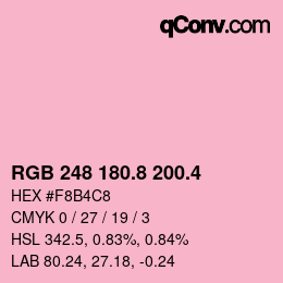 カラーコード: RGB 248 180.8 200.4 | qconv.com