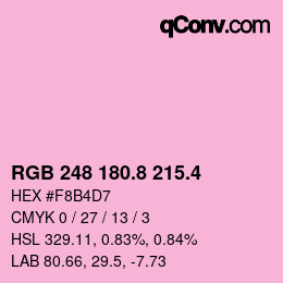 カラーコード: RGB 248 180.8 215.4 | qconv.com