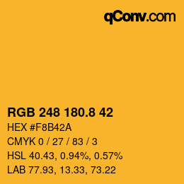 カラーコード: RGB 248 180.8 42 | qconv.com