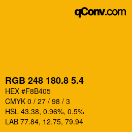 カラーコード: RGB 248 180.8 5.4 | qconv.com