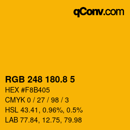 カラーコード: RGB 248 180.8 5 | qconv.com