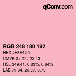 カラーコード: RGB 248 180 192 | qconv.com
