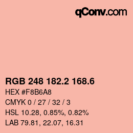 カラーコード: RGB 248 182.2 168.6 | qconv.com