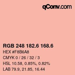 カラーコード: RGB 248 182.6 168.6 | qconv.com
