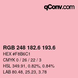 カラーコード: RGB 248 182.6 193.6 | qconv.com