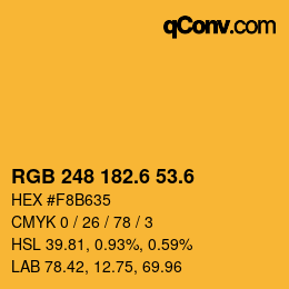 カラーコード: RGB 248 182.6 53.6 | qconv.com