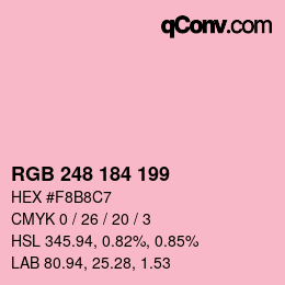 Color code: RGB 248 184 199 | qconv.com