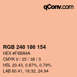 Color code: RGB 248 186 154 | qconv.com