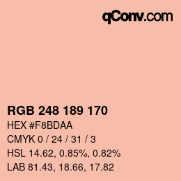 Color code: RGB 248 189 170 | qconv.com