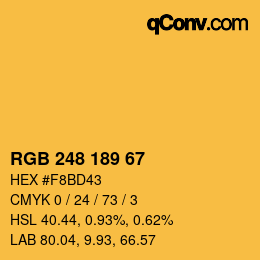 カラーコード: RGB 248 189 67 | qconv.com