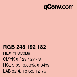 Color code: RGB 248 192 182 | qconv.com