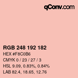 颜色代码: RGB 248 192 182 | qconv.com